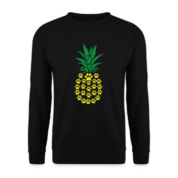 Ananas Liebhaber Hallo Sommer Katze Hund Tier - Unisex Pullover - Schwarz - Vorne - Alina (178cm) & Michal (187cm)