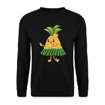 Pineapple Lover Hello Summer Tropical Fruit - Unisex Sweatshirt - black - Front - Alina (178cm) & Michal (187cm)