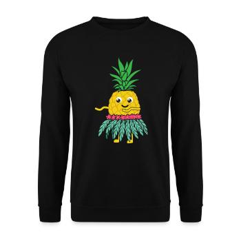 Pineapple Lover Hello Summer Tropical Fruit - Unisex Sweatshirt - black - Front - Alina (178cm) & Michal (187cm)