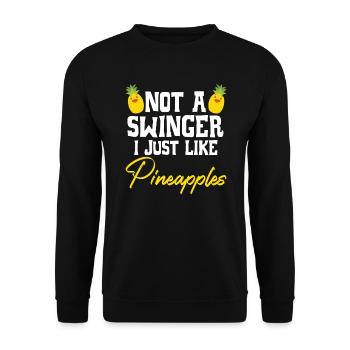I Just Like Pineapples Summer Tropical Fruit - Unisex Sweatshirt - black - Front - Alina (178cm) & Michal (187cm)