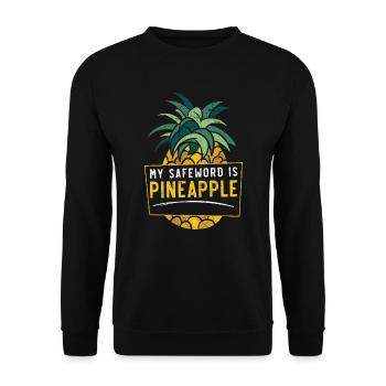 My Safeword Is Pineapple Summer Tropical Fruit - Unisex Sweatshirt - black - Front - Alina (178cm) & Michal (187cm)