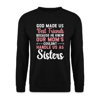 Best Friend Forever Friendship Bestie BFF Squad - Unisex Sweatshirt - black - Front - Alina (178cm) & Michal (187cm)