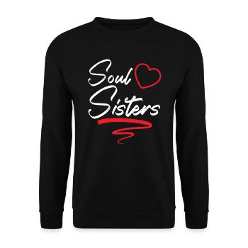 Soul Sisters Bestie Bester Freund Für immer Freundschaft - Unisex Pullover - Schwarz - Vorne - Alina (178cm) & Michal (187cm)