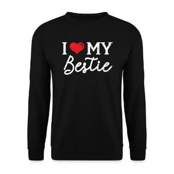 Ich liebe meinen besten Freund Freundschaft BFF Squad - Unisex Pullover - Schwarz - Vorne - Alina (178cm) & Michal (187cm)