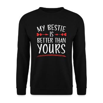 Mon meilleur ami est meilleur que votre meilleur ami BFF - Sweat-shirt Unisexe - noir - Devant - Alina (178cm) & Michal (187cm)