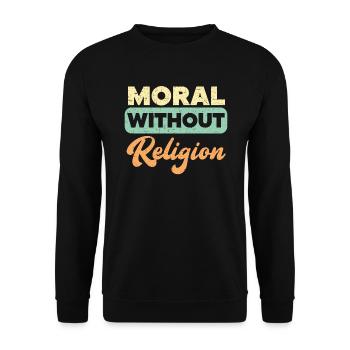 Moral ohne Religion Agnostischer Blackcraft Atheist - Unisex Pullover - Schwarz - Vorne - Alina (178cm) & Michal (187cm)
