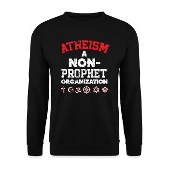Athéisme Une organisation non-prophète athée - Sweat-shirt Unisexe - noir - Devant - Alina (178cm) & Michal (187cm)