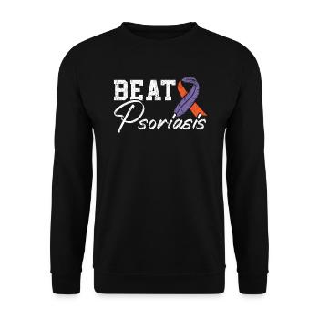 Schlagen Sie Psoriasis Hautkrankheit Psoriasis Bewusstsein - Unisex Pullover - Schwarz - Vorne - Alina (178cm) & Michal (187cm)
