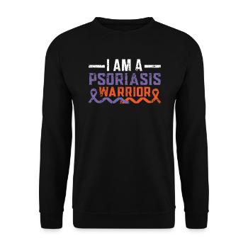 Ich bin ein Psoriasis-Krieger Hautkrankheit Psoriasis - Unisex Pullover - Schwarz - Vorne - Alina (178cm) & Michal (187cm)