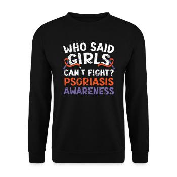 Psoriasis Warrior Hautkrankheit Psoriasis Bewusstsein - Unisex Pullover - Schwarz - Vorne - Alina (178cm) & Michal (187cm)