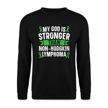 Mein Gott ist stärker als das Non-Hodgkin-Lymphom - Unisex Pullover - Schwarz - Vorne - Alina (178cm) & Michal (187cm)