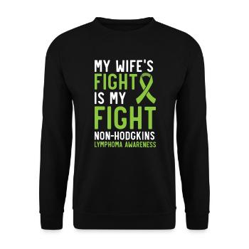 Le combat de ma femme est mon combat contre le lymphome non hodgkinien - Sweat-shirt Unisexe - noir - Devant - Alina (178cm) & Michal (187cm)