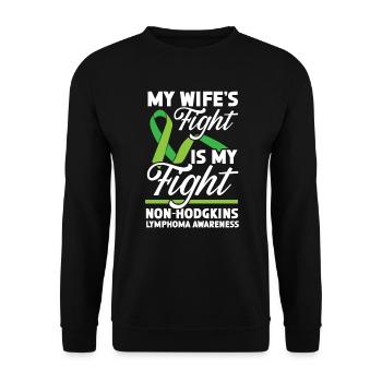 Le combat de ma femme est mon combat contre le lymphome non hodgkinien - Sweat-shirt Unisexe - noir - Devant - Alina (178cm) & Michal (187cm)