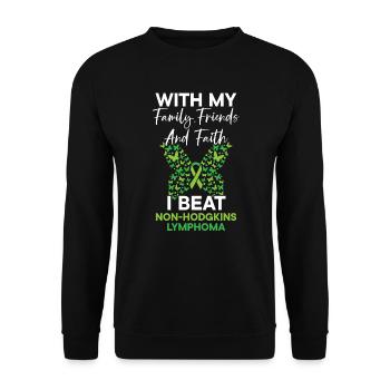 Ich schlug Non-Hodgkin-Lymphom-Krebs-Überlebenden - Unisex Pullover - Schwarz - Vorne - Alina (178cm) & Michal (187cm)