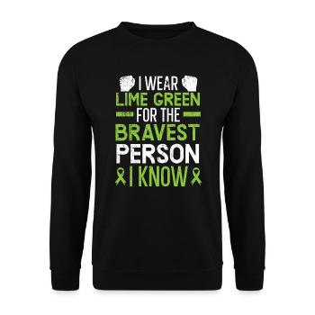 I Wear Lime Green For The Bravest Person I Know - Unisex Sweatshirt - black - Front - Alina (178cm) & Michal (187cm)