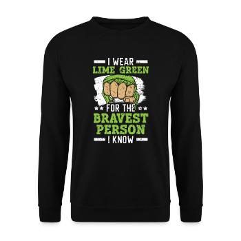 I Wear Lime Green For The Bravest Person I Know - Unisex Sweatshirt - black - Front - Alina (178cm) & Michal (187cm)