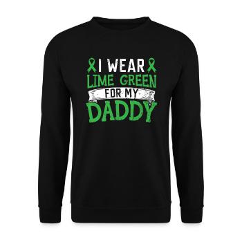 I Wear Lime Green For My Papa Non-Hodgkin Lymphoma - Unisex Sweatshirt - black - Front - Alina (178cm) & Michal (187cm)