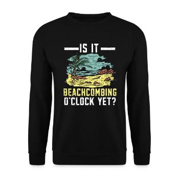 Is It Beachcombing Beachcomber Sea Glass Seashell - Unisex Sweatshirt - black - Front - Alina (178cm) & Michal (187cm)