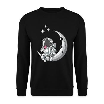 Ice Cream Astronaut Outerspace Lover Gelato Sundae - Unisex Sweatshirt - black - Front - Alina (178cm) & Michal (187cm)