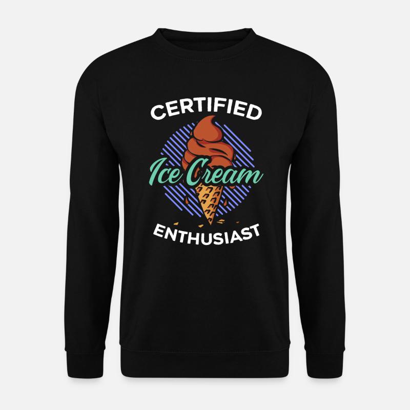 Zertifizierter Eiscreme-Enthusiast Eisbecher-Eis - Unisex Pullover - Schwarz
