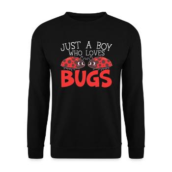 Just A Boy Who Loves Bugs Entomology Ladybug - Unisex Sweatshirt - black - Front - Alina (178cm) & Michal (187cm)