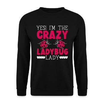 Ladybug Lady Entomology Insect Catching Bug Hunter - Unisex Sweatshirt - black - Front - Alina (178cm) & Michal (187cm)