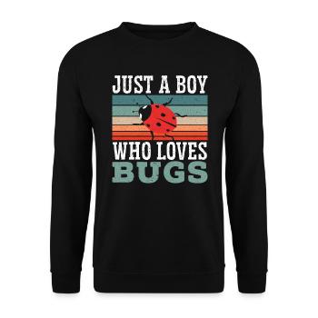 Just A Boy Who Loves Bugs Entomology Ladybug - Unisex Sweatshirt - black - Front - Alina (178cm) & Michal (187cm)