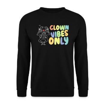 Clown Vibes Only Circus Artiste de fête d’anniversaire - Sweat-shirt Unisexe - noir - Devant - Alina (178cm) & Michal (187cm)