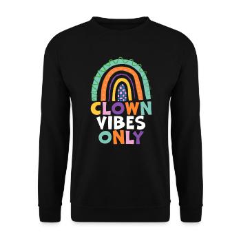 Clown Vibes Only Circus Artiste de fête d’anniversaire - Sweat-shirt Unisexe - noir - Devant - Alina (178cm) & Michal (187cm)