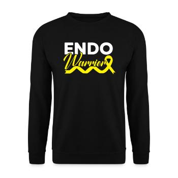Endo Warrior Endometriosis Awareness Disease - Unisex Sweatshirt - black - Front - Alina (178cm) & Michal (187cm)