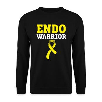 Endo Warrior Endometriosis Awareness Disease - Unisex Sweatshirt - black - Front - Alina (178cm) & Michal (187cm)