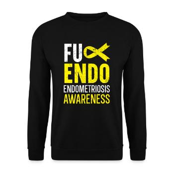Endo Warrior Endometriosis Awareness Disease - Unisex Sweatshirt - black - Front - Alina (178cm) & Michal (187cm)