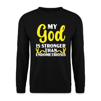 My God Is Stronger Than Endometriosis Awareness - Unisex Sweatshirt - black - Front - Alina (178cm) & Michal (187cm)