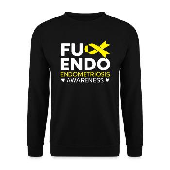 Endo Warrior Endometriosis Awareness Disease - Unisex Sweatshirt - black - Front - Alina (178cm) & Michal (187cm)