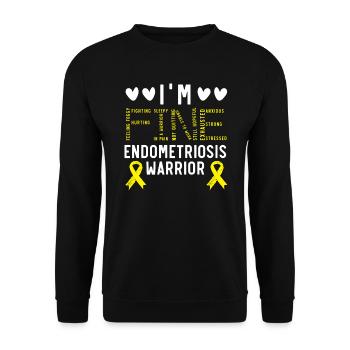 I'm Fine Endo Warrior Endometriosis Awareness - Unisex Sweatshirt - black - Front - Alina (178cm) & Michal (187cm)