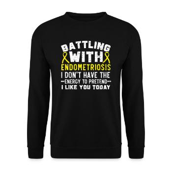 Battling With Endometriosis Awareness Disease - Unisex Sweatshirt - black - Front - Alina (178cm) & Michal (187cm)