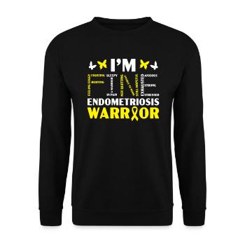 I'm Fine Endo Warrior Endometriosis Awareness - Unisex Sweatshirt - black - Front - Alina (178cm) & Michal (187cm)