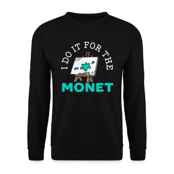 Ich mache es für den Monet Kunstlehrer Künstler Maler - Unisex Pullover - Schwarz - Vorne - Alina (178cm) & Michal (187cm)