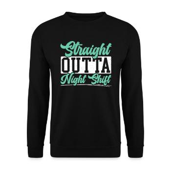 Travailleur posté de nuit au cimetière De l’équipe de nuit - Sweat-shirt Unisexe - noir - Devant - Alina (178cm) & Michal (187cm)