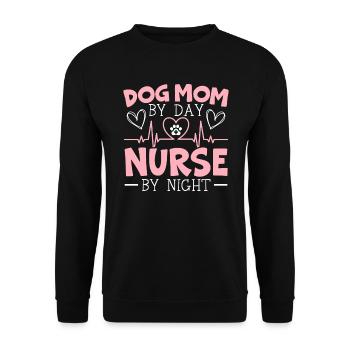 Dog Mom By Day Nurse By Night Graveyard Shift - Unisex Sweatshirt - black - Front - Alina (178cm) & Michal (187cm)