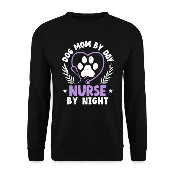 Dog Mom By Day Nurse By Night Graveyard Shift - Unisex Sweatshirt - black - Front - Alina (178cm) & Michal (187cm)