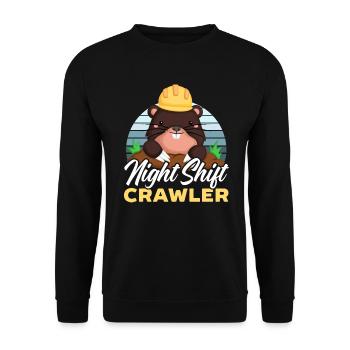 Night Shift Crawler Graveyard Shift Employee - Unisex Sweatshirt - black - Front - Alina (178cm) & Michal (187cm)