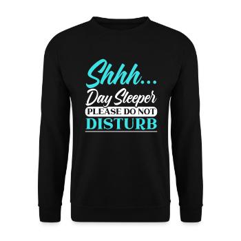 Day Sleeper Do Not Disturb Graveyard Shift - Unisex Sweatshirt - black - Front - Alina (178cm) & Michal (187cm)