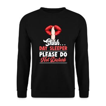Day Sleeper Do Not Disturb Graveyard Shift - Unisex Sweatshirt - black - Front - Alina (178cm) & Michal (187cm)