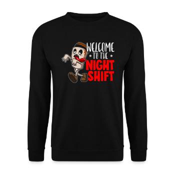 Willkommen bei The Night Shift Graveyard Shift Worker - Unisex Pullover - Schwarz - Vorne - Alina (178cm) & Michal (187cm)