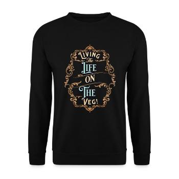 Living the Life on the Veg Vegan Athlete - Unisex Sweatshirt - black - Front - Alina (178cm) & Michal (187cm)