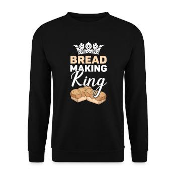 Brot Making King Backen Baker Bake Bakery Brot - Unisex Pullover - Schwarz - Vorne - Alina (178cm) & Michal (187cm)
