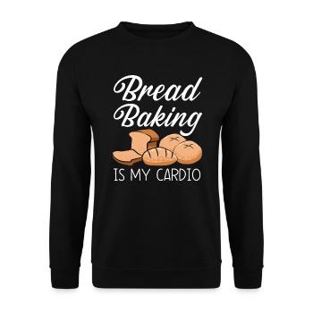 Brotbacken ist mein Cardio Baker Bake Bakery Brot - Unisex Pullover - Schwarz - Vorne - Alina (178cm) & Michal (187cm)