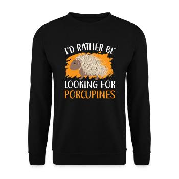 I'd Rather Be Looking For Porcupines Rodent Spine - Unisex Sweatshirt - black - Front - Alina (178cm) & Michal (187cm)