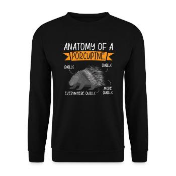 Anatomy Of A Porcupine Rodent Spine Animal Lover - Unisex Sweatshirt - black - Front - Alina (178cm) & Michal (187cm)